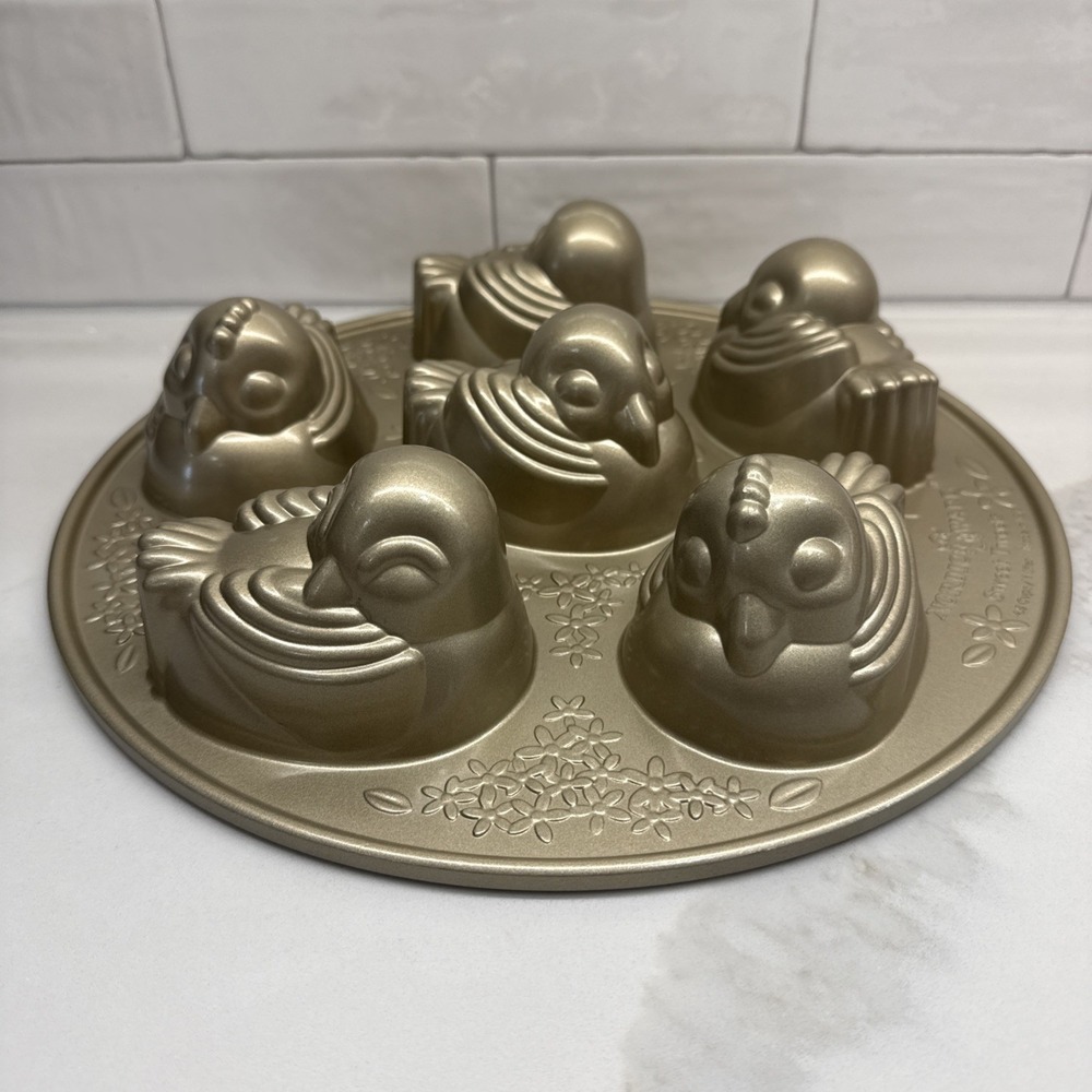 Nordic Ware SWEET TWEETS Chicks Birds Cake Pan 6 Cakelets Easter Spring U.S.A.